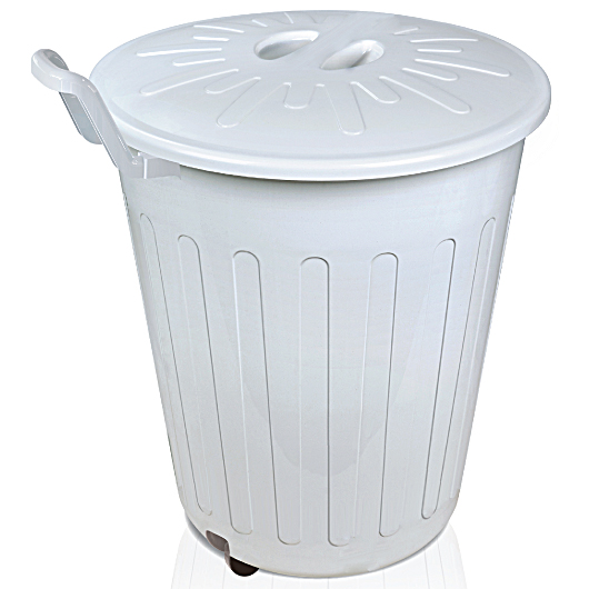 Arqplast Cesto Redondo com Tampa e Roda 100L Branco