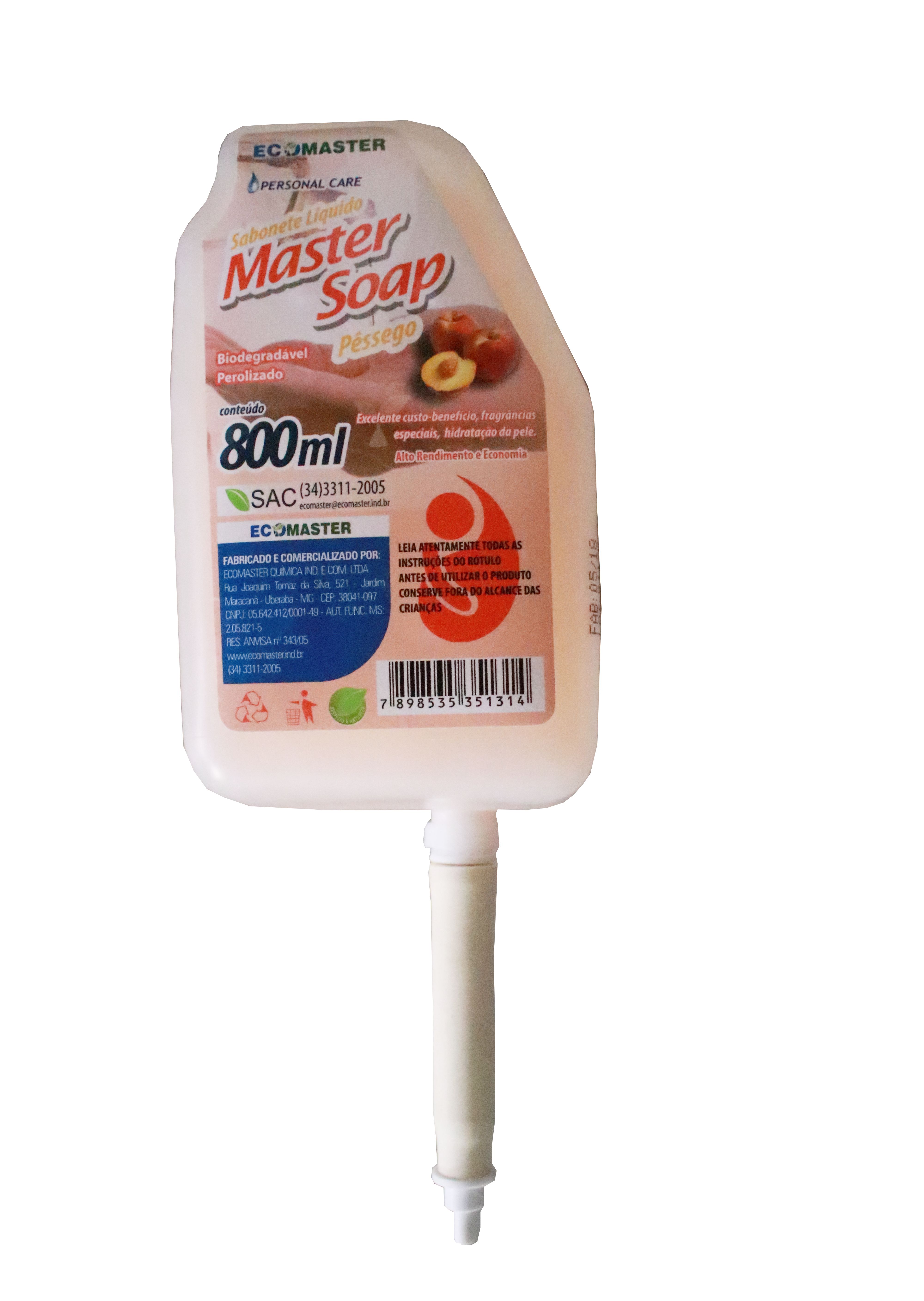 Ecomaster Soap Pêssego 800ml